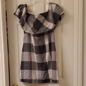 Who What Wear Off Shoulder Gingham Plaid D…